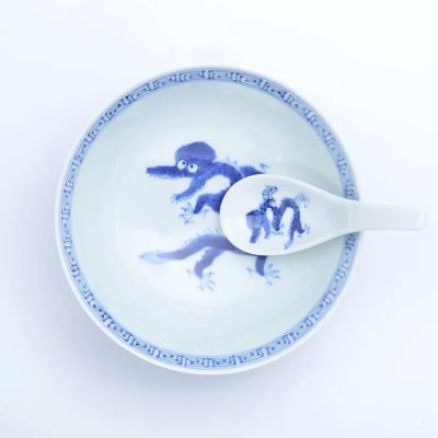 究極のラーメン鉢レンゲセット 朱巻龍文　41APCD021