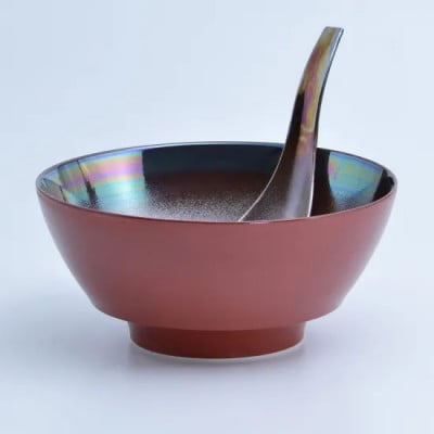 究極のラーメン鉢レンゲセット 朱塗南蛮パール 41APCD024