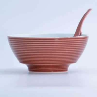 究極のラーメン鉢レンゲセット 赤釉千段　41APCD032