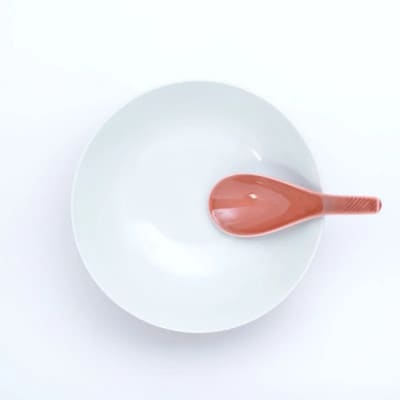 究極のラーメン鉢レンゲセット 赤釉千段　41APCD032