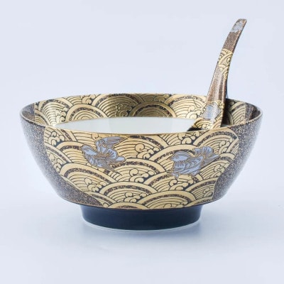 究極のラーメン鉢レンゲセット 蒔絵おしどり 41APCD033