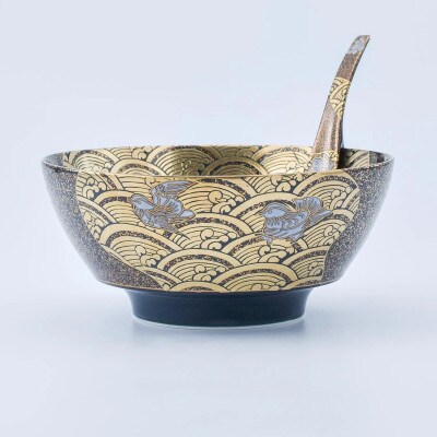 究極のラーメン鉢レンゲセット 蒔絵おしどり 41APCD033