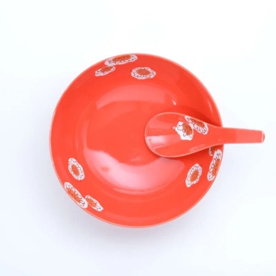 究極のラーメン鉢レンゲセット 赤釉菊 41APCD038