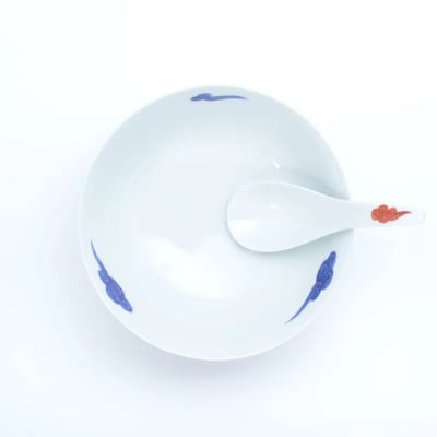 究極のラーメン鉢レンゲセット 古染赤雲 41APCD039