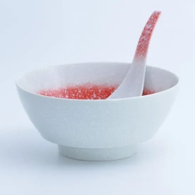 究極のラーメン鉢レンゲセット スノーレッド 41APCD040
