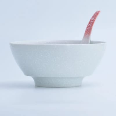究極のラーメン鉢レンゲセット スノーレッド 41APCD040