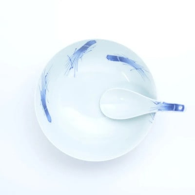 究極のラーメン鉢レンゲセット 染付稲穂 41APCD042