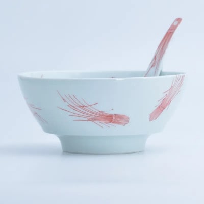 究極のラーメン鉢レンゲセット 朱稲穂 41APCD043