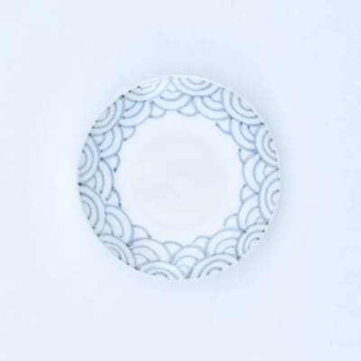 染付青海波 豆皿(丸三寸)41APCD044