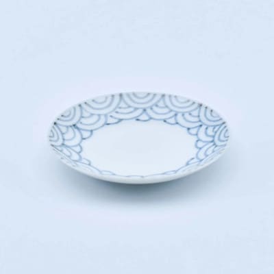 染付青海波 豆皿(丸三寸)41APCD044