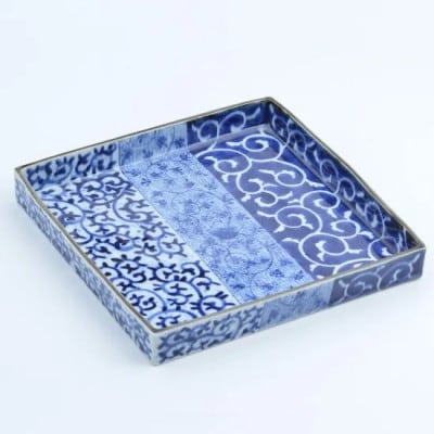 唐草描分け 正角盛皿 41APCD049