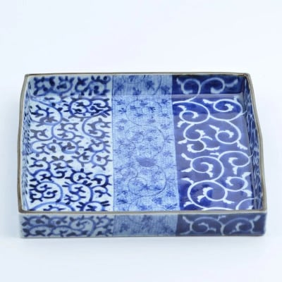 唐草描分け 正角盛皿 41APCD049