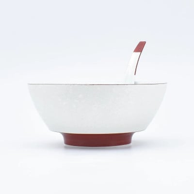 究極のラーメン鉢レンゲセット パール黒赤 ペア 41APCD053