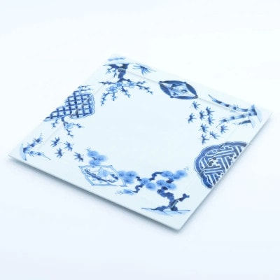 【有田焼】古染松竹梅スクエアディナープレート約28cm 41APCD066