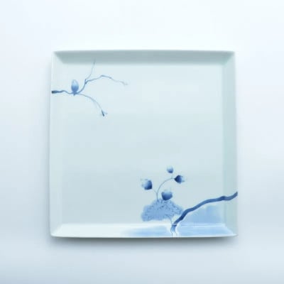 【有田焼】藍伊万里正角プレート(大)約23cm 41APCD071