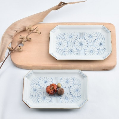 菊紋　焼皿2枚　41APCD081