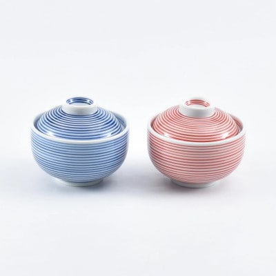 ミニ小蓋物2個 青赤セット　41APCD084