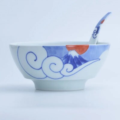 【有田焼】究極のラーメン鉢レンゲセット 雲海富士[41APCD098]