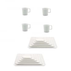 TY Square Plate White & Mug Set(A3202-G13)