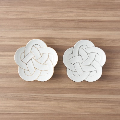 花結び銘々皿2点セット　 [41APAD005]