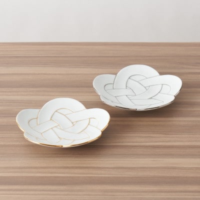 花結び銘々皿2点セット　 [41APAD005]