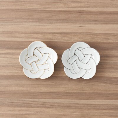 【有田焼】花結び小皿2点セット　[41APAD014]