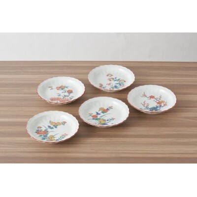 【有田焼】赤絵銘々皿5点セット [41APAD002]