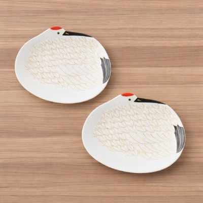 【有田焼】招福銘々皿2点セット(鶴)[41APAD011]