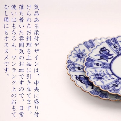 染付芙蓉手菊型6寸皿(2点セット) [41APAD030]