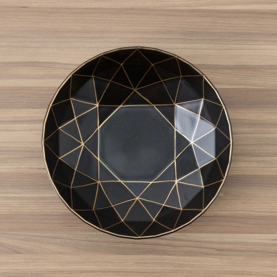 【有田焼】黒マットダイヤ浅鉢2点セット [41APAD004]