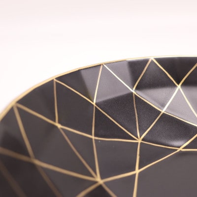 【有田焼】黒マットダイヤ浅鉢2点セット [41APAD004]