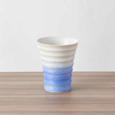 【有田焼】藍染水滴フリーカップ(段付杯)桐箱入[41APAD034]