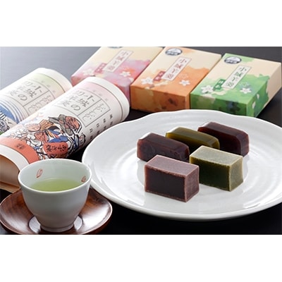 小城羊羹　切羊羹(あずき煉・抹茶各1本)小型羊羹(あずき煉・抹茶・小倉各2本)(A0702-A09)
