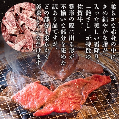 【訳あり】佐賀牛 焼肉用 切り落とし 1kg(佐賀県)【41AEAC001】