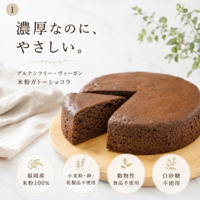 グルテンフリーヴィーガン米粉で作ったガトーショコラ(18cmホール)(佐賀県)