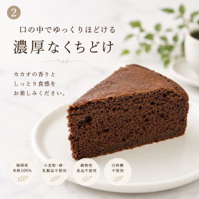 グルテンフリーヴィーガン米粉で作ったガトーショコラ(18cmホール)(佐賀県)