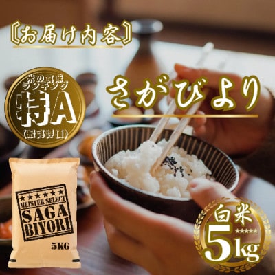 新米 令和7年産 さがびより 白米5kg 五つ星お米マイスター厳選【特A評価】(佐賀県)