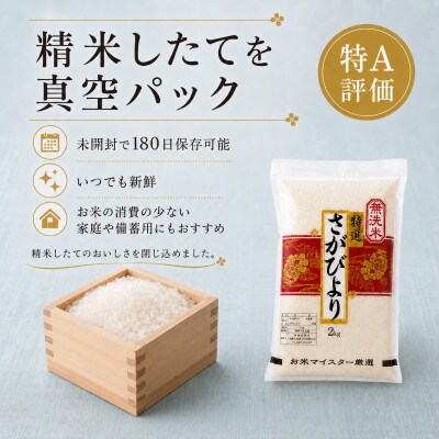 令和7年産【無洗米】さがびより【真空パック2kg×2袋 】五つ星お米マイスター厳選(佐賀県)