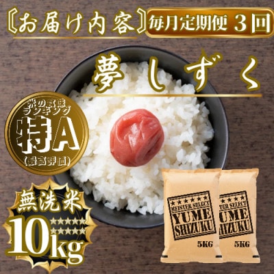 毎月定期便】【無洗米】夢しずく10kg(5kg×2袋)(佐賀県)【41ANAD033】全