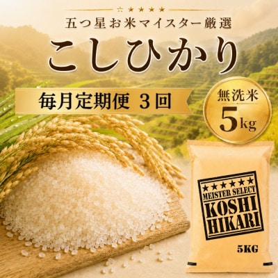 【毎月定期便】こしひかり 無洗米 5kg　41ANAD042(佐賀県)全3回