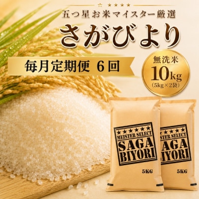 【毎月定期便】【無洗米】さがびより10kg(5kg×2袋)　41ANAD022(佐賀県)全6回