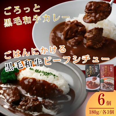 ごろっと黒毛和牛カレー&ごはんにかける黒毛和牛ビーフシチュー 6個(佐賀県)[A0161-0009]