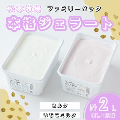 【松本牧場】本格ジェラートファミリーセット (1L×2個　計2リットル)(佐賀県)