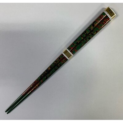 伝統工芸品　津軽塗箸　浅緑色(唐塗)