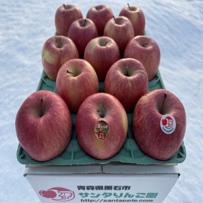 蔵出し春りんご　葉とらずサンふじ　小玉　約3キロ(13個前後入)　実が硬めで食感良好