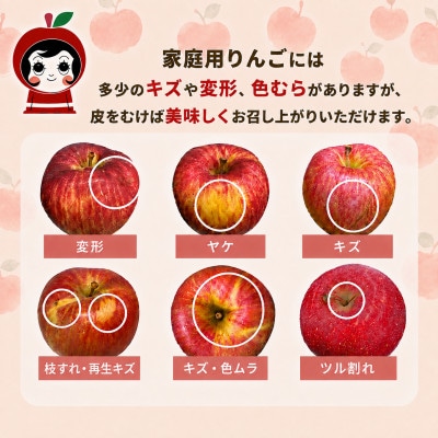 青森県黒石市産　サンふじ　家庭用2kg　りんごジュース1L1本