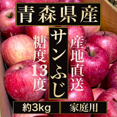 【青森の誇り】青森直送サンふじりんご約3kg(家庭用/訳あり)