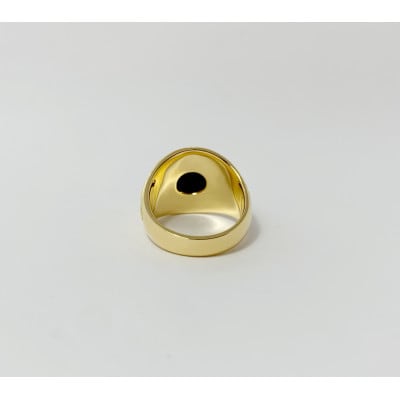 アクセサリー 指輪 (鋳造)K18YG オニキス サイズ 10号