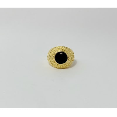 アクセサリー 指輪 (鋳造)K18YG オニキス サイズ 11号