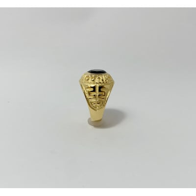 アクセサリー 指輪 (鋳造)K18YG オニキス サイズ 11号